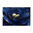 thumbnail image 5 of Mudket Canvas Print Framed Ready to Hang, Royal Blue Peony Gold Trim Canvas Wall Art, Vintage Floral Wall Decor Artwork for Living Room Entryway Bedroom Office, Dark Bloom Prints - 12"L x 8"W, 5 of 10