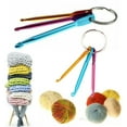 thumbnail image 1 of 2 Set 6 Pieces Mini Keychain Aluminum Crochet Hooks Sweater Knitting Needles Tool（3mm&4mm&5mm）, 1 of 5