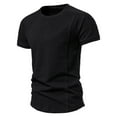 thumbnail image 2 of Mens Deep V Neck Short Sleeved T Shirt Cotton Elastic Bottoming Shirt Small Stand Up Collar In Summer, 2 of 3