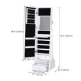 thumbnail image 2 of Standing Jewelry Cabinet with LED Mirror, White - Adjustable Angle Organizer for Bedroom & Entryway - Ample Storage & Lockable Design - 59" Tall MDF Armoire, 2 of 7