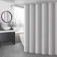 thumbnail image 4 of Cortina impermeable de 180x200cm para cuarto de baño, cortina para dormitorio (rejilla gris), 4 of 6