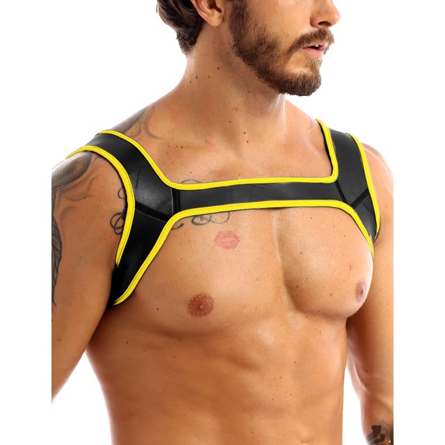 Sholeno Double Shoulder Support Neoprene Wrap Protector Unisex Men Ladies Injury Protect Sprains Dislocation of Shoulder Yellow L