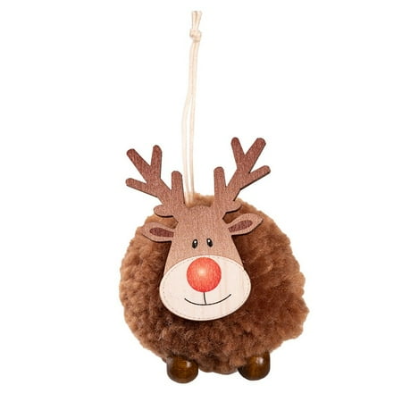 

Christmas Hanging Decor Christmas Cute Felt Elk Pompom Elk Hanging Pendant Ornament Christmas Tree Fawn Hanging Pendant for Christmas Festive Atmosphere Home Indoor Decoration