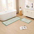 thumbnail image 3 of Bath mats for Bathroom Non Slip, Fluffy Absorbent Microfiber Bath mat Washable, Aesthetic Bathroom Rugs, Large Sage Green Bath mat, Sage Green, 36" x 24", 3 of 8