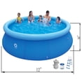 thumbnail image 2 of JLeisure Avenli 17809US 12' x 36"  Prompt Set 2-3 Person Inflatable Outdoor Kids Swimming Pool, Blue, 2 of 6