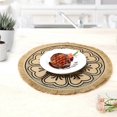 thumbnail image 2 of Round Burlap Woven Placemats Set of 6 15-Inch Jute Table Mats with Fringe Pompom Reusable Boho Farmhouse Rustic Place Mats for Parties Weddings Holida, 2 of 4