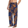 thumbnail image 6 of Yiaed Golden Maple on Navy Blue Print Men's Lounge Pants, Loose PJ Bottoms, Long Pajama Pants for Men-XX-Large, 6 of 6