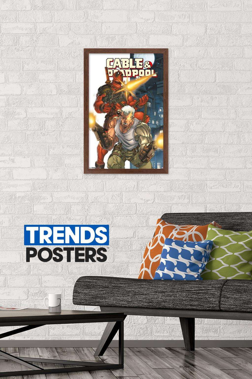 Marvel Comics - Deadpool and Cable Wall Poster, 14.725" x 22.375", Framed