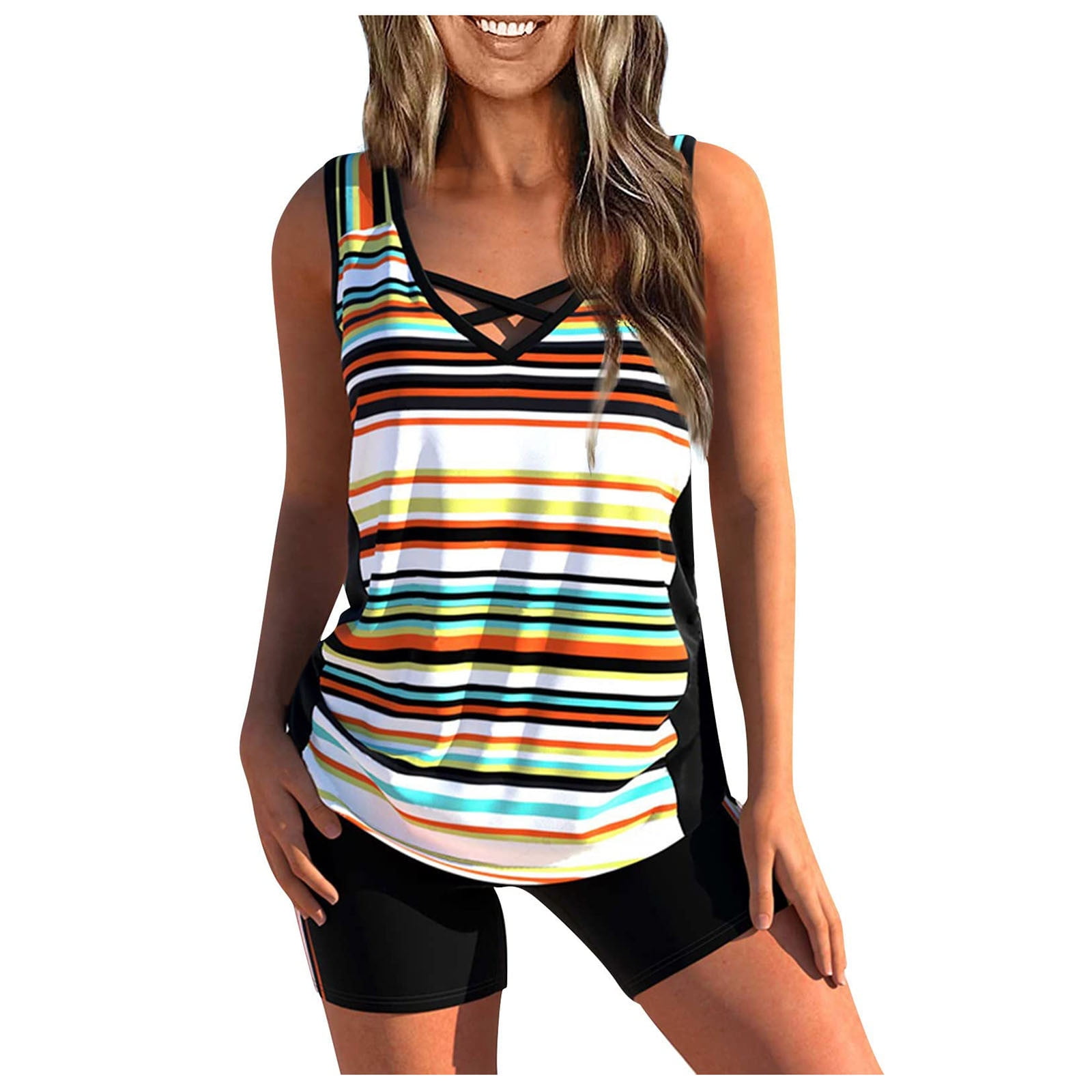 VSSSJ Tankini Bikini Set for Women Two Piece Swimwear Plus Size