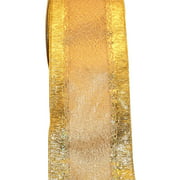 The Ribbon Roll - T97988W-035-10F, Metallic Marvel Wired Edge Ribbon, Gold, 4 Inch, 10 Yards