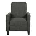 thumbnail image 5 of GDF Studio Theresa Contemporary Upholstered Pushback Recliners, Set of 2, Moss Gray Fabric and Dark Brown, 5 of 12