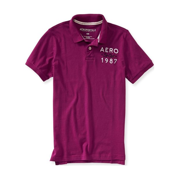 Aeropostale Mens SoCal 1987 Rugby Polo Shirt, Púrpura, X-Small Aeropostale polo, rugbi