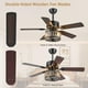 thumbnail image 4 of Ventilador de techo Kviflon Farmhouse de 48 pulgadas con luz y control remoto negro, 4 of 9