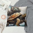 thumbnail image 2 of JRXY Turtle Throw Pillow Cover Set of Plant Vintage Steampunk Novelty midcentury Brown Square Oversized Decorative Pattern Washable Couch Outdoor Bed Sofa Porch Dorm Pillow Cases  White, 2 of 5