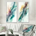 thumbnail image 1 of Designart "Turquoise Revelry - Shades of Blue Celebration III" Abstract Liquid Ink Framed Wall Art Set Of 2 - Modern Blue Gallery Wall Frame Set For Home Decor, 1 of 6