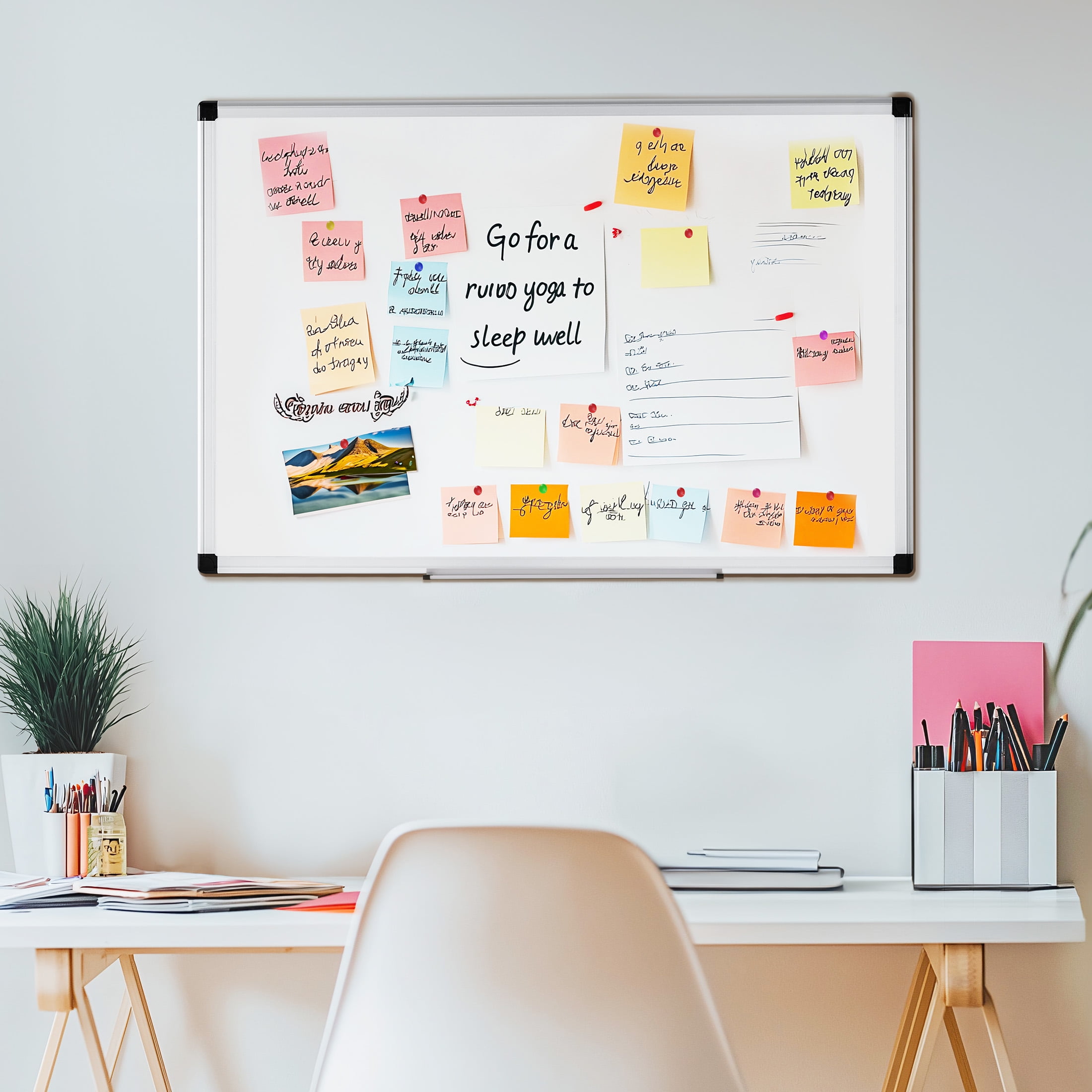 EDX Magnetic Dry Erase Board, 36 x 24 inches Whiteboards, Two Mounting Options, Silver Aluminium Frame with Removable Pen Tray