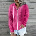 thumbnail image 4 of Kaprioy Womens Plus Size Hoodies Sweatshirt Long Sleeve Zip Up Drawstring Jacket Coat Fashion Clothing Outwear with Pocket Hot Pink, S, 4 of 6