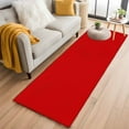 thumbnail image 3 of Christmas Red 2x6 Kitchen Runner Rug, Farmhouse Solid Red Color Modern Art Non-Skid Rubber Backing Large Rectangle Rugs - Living Room Bedroom Home Office, Indoor Floor Mat Carpets Washable Rug, 3 of 9