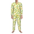 thumbnail image 3 of Naloa Cartoon Corn Men’s Pajamas Set - Long Sleeve Button Down Sleep Shirt and Pajama Bottoms Sleepwear Set-, 3 of 7