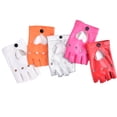 thumbnail image 4 of Racing Butterfly Five Finger Pu Leather Gloves Ladies Driving Show Pole Dance Mittens Gloves, 4 of 8