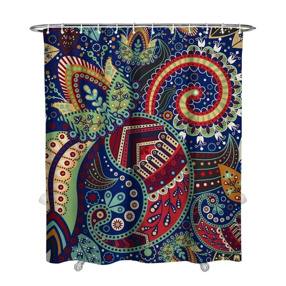 72" x 84" Elegant Paisley Shower Curtain Classic Aesthetic Colorful Vibrant Hotel Style Bathroom Decor