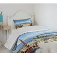 thumbnail image 4 of Ambesonne Landscape Quilted Bedspread Set 2 Pcs, House Terrace Balcony, Twin Size, Multicolor, 4 of 6