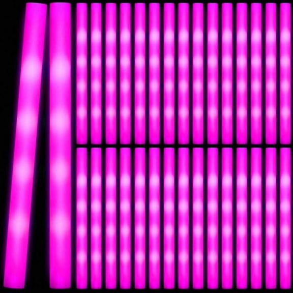 102PCS 4-LED Foam Light Sticks - Constant Light Mode Glow Sticks for Valentine's Day, Weddings, Concerts, Camping & Multi-Occasion Decorations