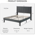 thumbnail image 2 of Sha Cerlin Full Bed Frame, Upholstered Platform Bed with Wingback and Geometric Headboard, Gray, 2 of 9