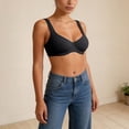 thumbnail image 4 of Women's Push up Bra with Underwire Solid Color Adjustable Straps Seamless Comfortable Bra Black 38F, 4 of 6