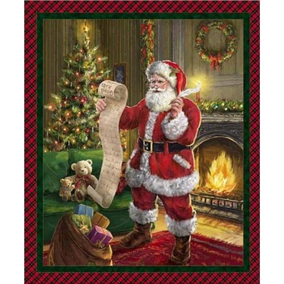 Checking it Twice Panel Cotton Fabric (Yard)