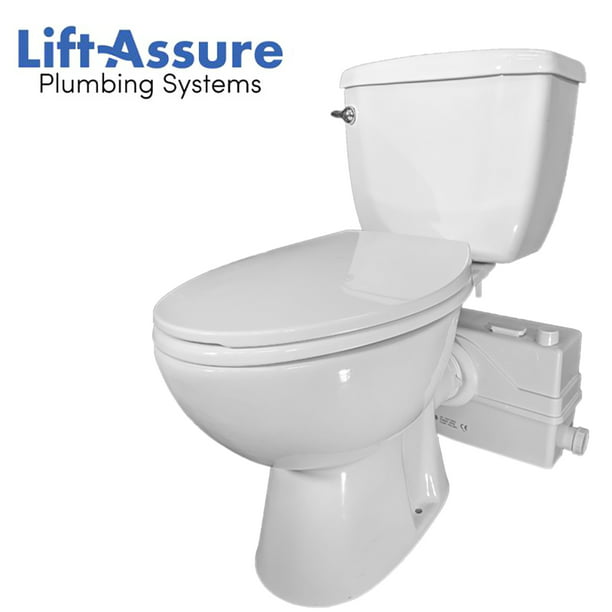 Lift Assure American Elongated Diy Macerating Toilet Kit For Anywhere Com - Can You Put A Bathroom Anywhere In The Basement