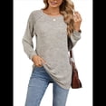 thumbnail image 2 of Sudadera para Mujer, Cuello Redondo, Plisada, Larga, Túnica, Ropa de Invierno 2025 Albaricoque S, 2 of 10