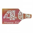 thumbnail image 1 of 40th Birthday Cutting Board, Happy Greeting Theme Celebration Number 40 and Starry, Decorative Tempered Glass Cutting and Serving Board, Wine Bottle Shape, Pink Orange White, by Ambesonne, 1 of 1
