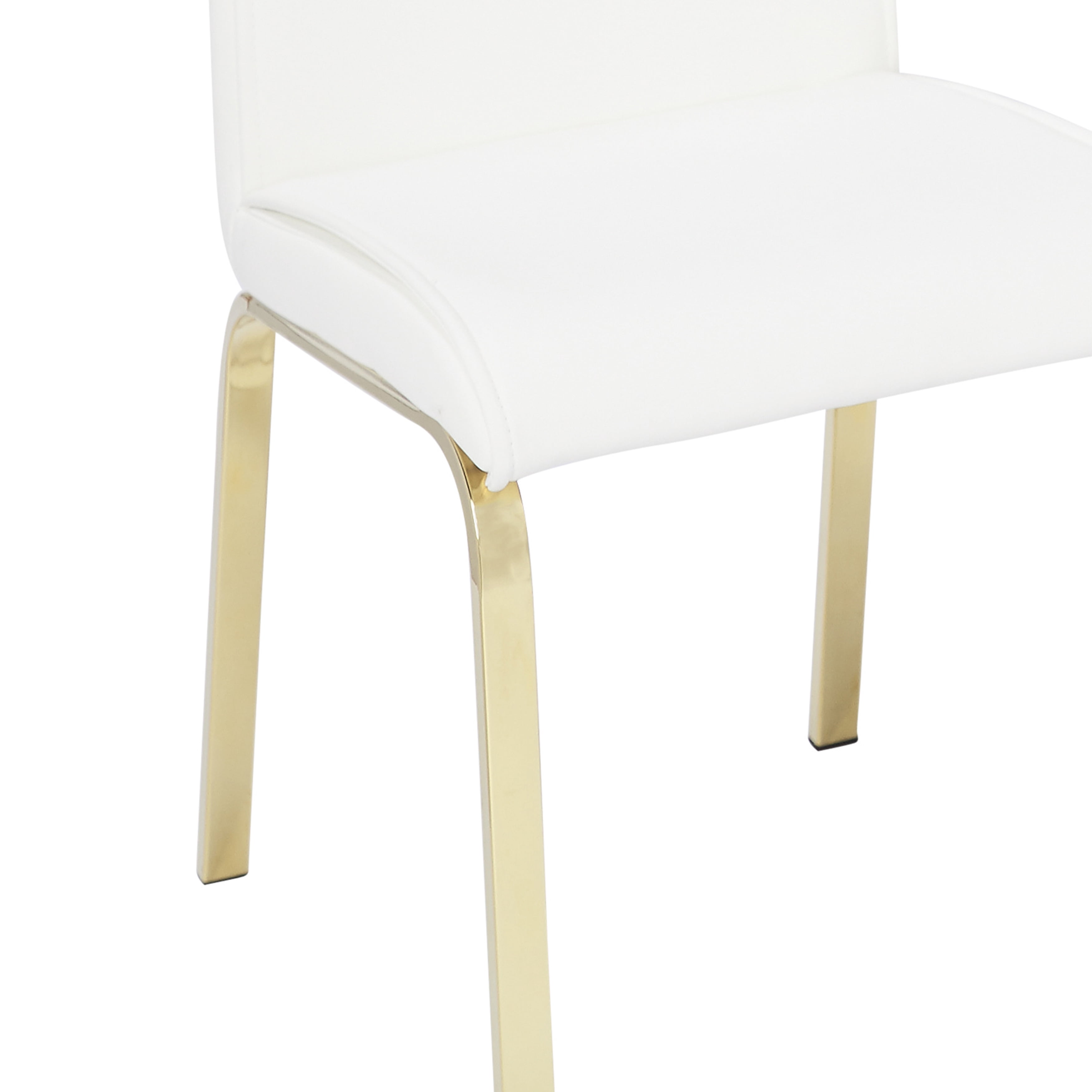 TMS Montrose Indoor Dining Chair, Set of 2, Gold/White Faux Leather