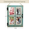thumbnail image 3 of Excello Global Products EGP-HD-0313 Vintage Farmhouse Window Collage Picture Frames, Rustic Distressed Wall Hanging Wooden Picture Frames, Holds Four 4"x6" or 5"x7" Photos, Blue, 3 of 4