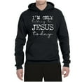thumbnail image 2 of Wild Bobby, I'm Only Talking to Jesus Today Inspirational/Christian Unisex Graphic Hoodie Sweatshirt, Black, Large, 2 of 6