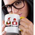 thumbnail image 2 of 3drose, Cute Jolly Santa and Mrs. Claus, 15oz Two-tone Yellow Mug, 2 of 6