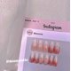 thumbnail image 3 of Uñas postizas UBIUO brillantes con forma de ataúd largo, con pegamento, lentejuelas brillantes, degradado rosa, de lujo, con pegamento para uñas, para salón de manicura DIY, GIF, 3 of 4