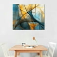 thumbnail image 2 of COMIO Blue Golden Entrance Painting Abstract Painting Printed on Canvas Prints Wall Art for Living Room Modern Picture Home Decor  With Black Framed Ready to Hang, 2 of 4