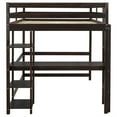 thumbnail image 6 of Full Loft Bed with Desk & Shelves, Full Loft Bed with Bulit-in Ladder & Full-Length Guardrail, Wooden Full Size Loft Bed for Teens Adults, No Box Spring Needed, 79.5” x 58.8” x 65.0”, Espresso, 6 of 7