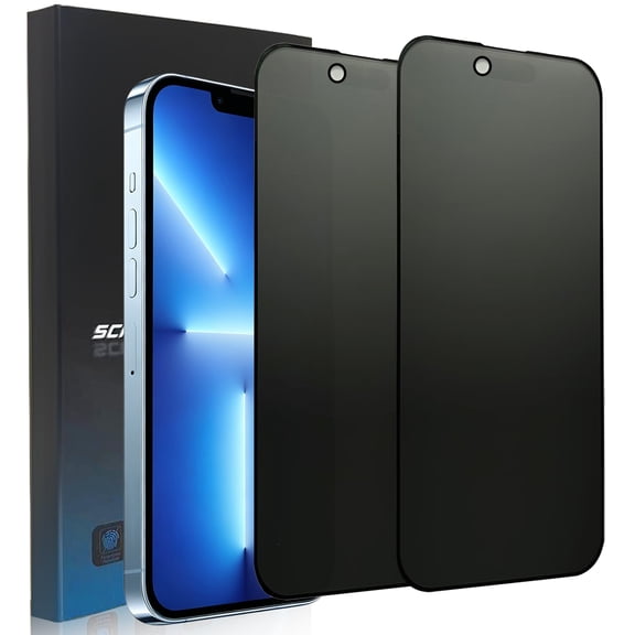 ZYQEEE 2 Pack Matte Privacy Screen Protector for iPhone 13 Pro Max - 6.7", Anti-Spy Scratch Resistant Tempered Glass Film, Anti-Glare and Anti-Fingerprint, Rounded Edge Full Coverage