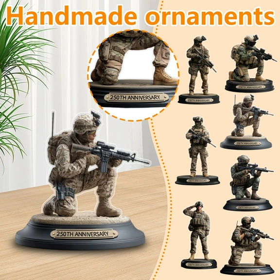250th Anniversary American Military Commemorative Soldier Figure - Detailed Desktop Display Collectible for Army Veterans and History Enthusiasts