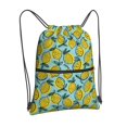 thumbnail image 2 of Wukai Lemon Waterproof Drawstring Backpack with Zipper Pocket,Large Foldable Gym Bag for Women and Men, Perfect for Sports, Yoga, and Travel, 2 of 8