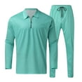 thumbnail image 4 of Rrunsv 2 Piece Set for Men Hoodie And Sweatpants Suit Pullover Tracksuit Set 2 Piece Sweatshirt Suit Mint Green,XXL, 4 of 5