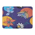 thumbnail image 1 of NUDECOR Pattern Floral Flowers and Insects on Violet Blooming Botanical Doormat Floor Rug Bath Mat 30x18 inch, 1 of 1