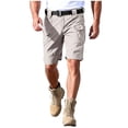 thumbnail image 2 of Danhjin Khaki Cargo Shorts For mans Button Stretch Lightweight 5 Inch Loose Wear Hiking with Multi Zipper Pocket Classic Cargo Stretch Short, 2 of 9