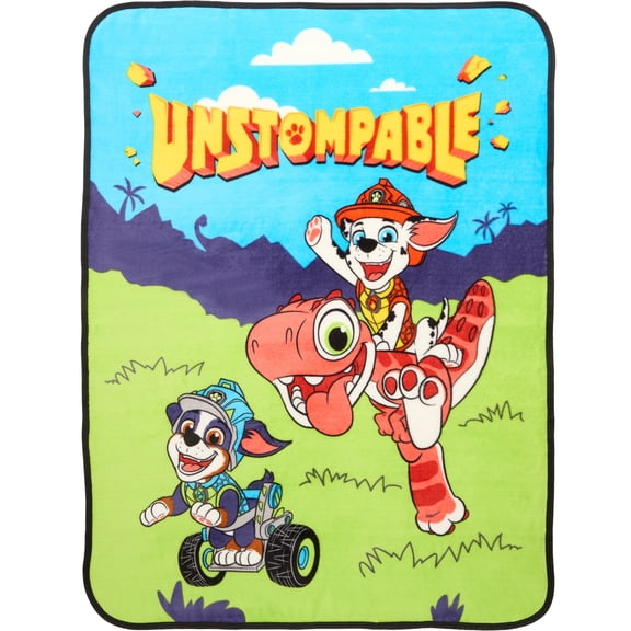 PAW Patrol Kids Dino Print Fleece Throw Blanket, 46 x 60