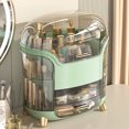thumbnail image 3 of Makeup Storage Organizer Large Capacity Cosmetics Display Case with Transparent Dust Cover for Bedroom Dresser Bathroom Countertop, 3 of 10