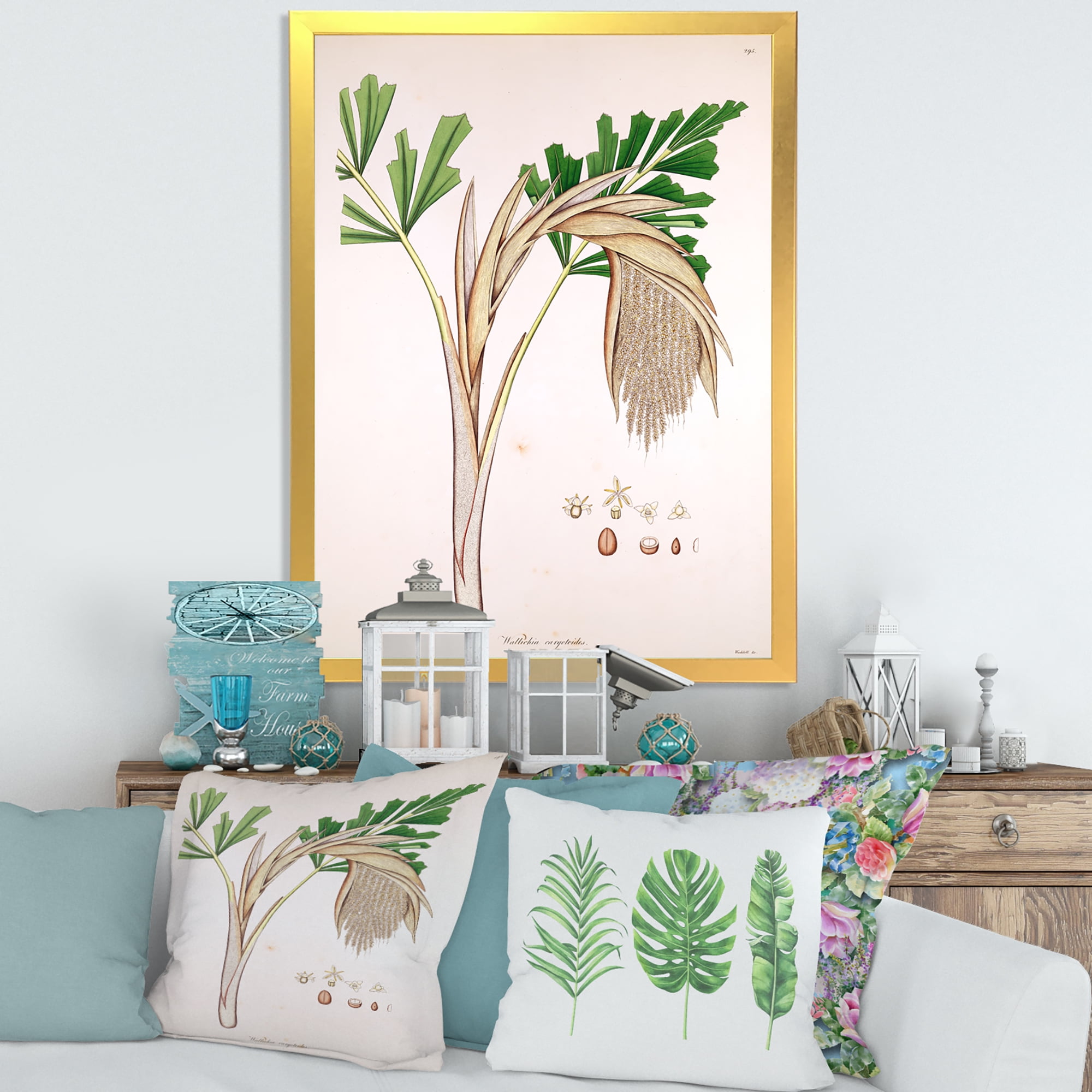 Designart 'Ancient Plant Life XV' Farmhouse Framed Art Print