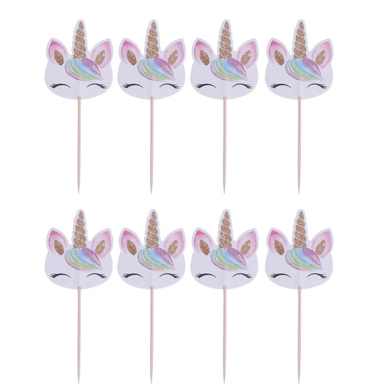 Frcolor 24Pcs Cake Toppers Flower Fairy Shape Birthday Party Cake Picks  Food Decoration Supplies 